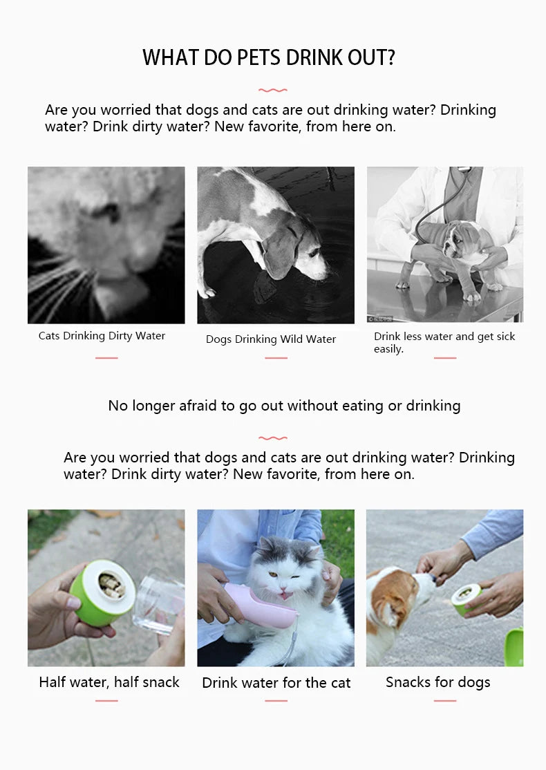 Pet Water Bottle Portable Drinking Feeder Bowl - Hydration Made Easy