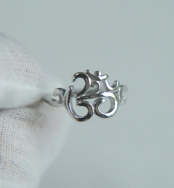 Sterling Silver Om Symbol Ring High Quality Yoga Jewelry Geometric
