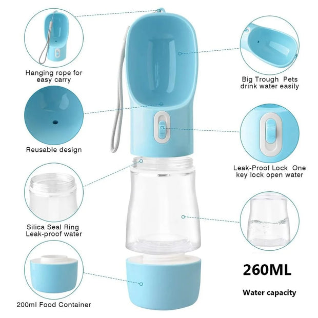 Pet Water Bottle Portable Drinking Feeder Bowl - Hydration Made Easy