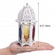 Moroccan Hanging Wind Lamp - Iron Glass Candle Holder for Home Decor
