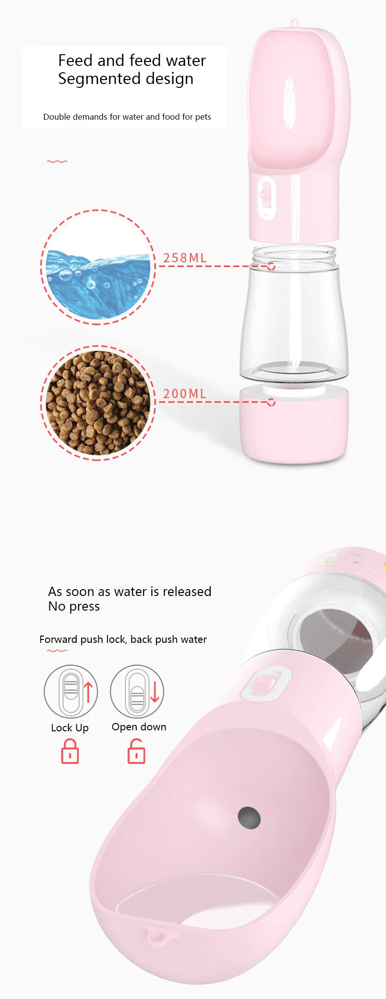 Pet Water Bottle Portable Drinking Feeder Bowl - Hydration Made Easy