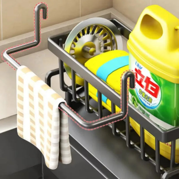 Kitchen Spices Storage with Drainage Rack - Sink Organiser for Home Kitchen