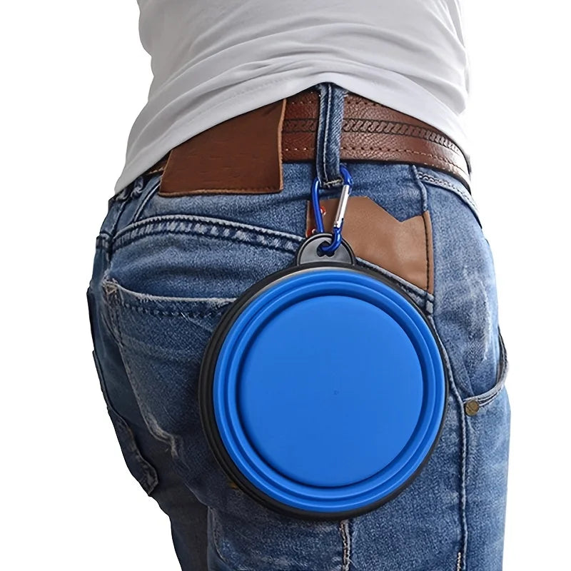 Portable Pet Food Bowl - Durable Silicone Collapsible Bowl for Dogs and Cats