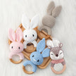 Baby Rattles DIY Crochet Cartoon Lion and Fox Doll Hand Bell Toy