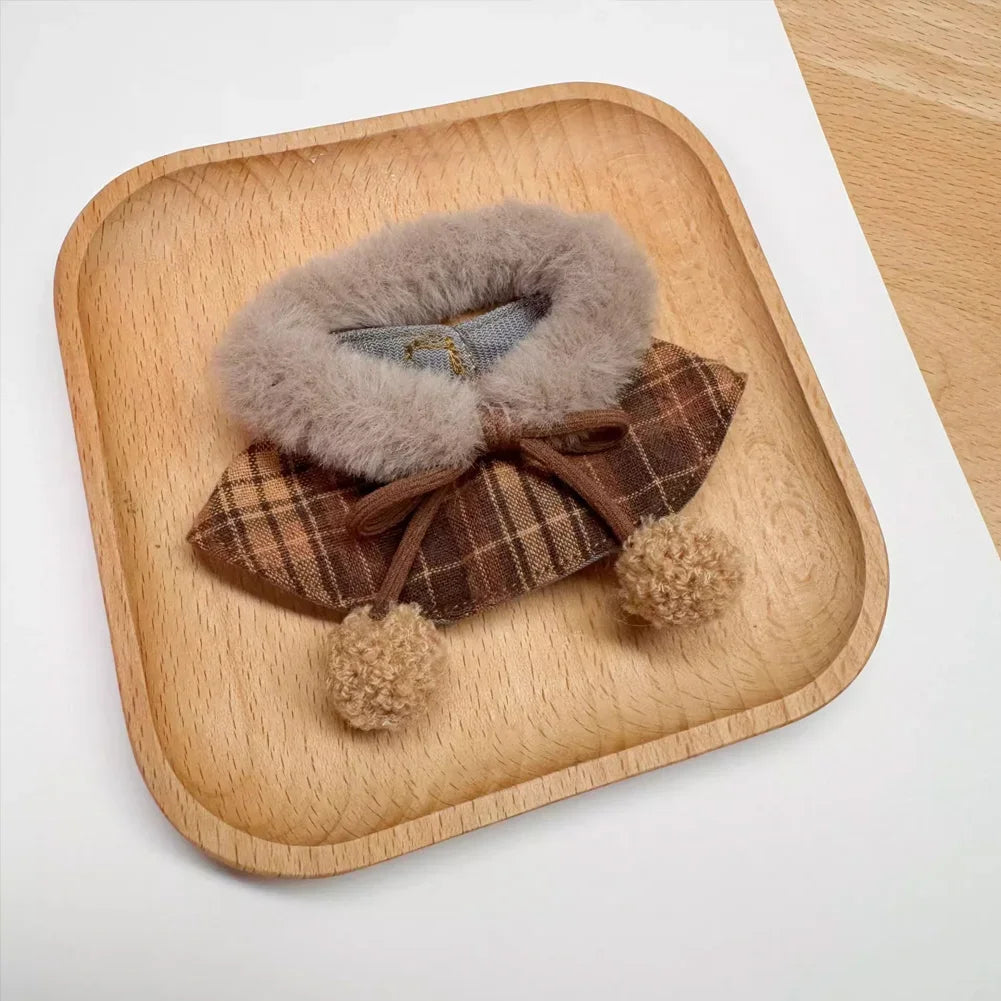 Labubu Doll Clothes - Macaron Sitting Party Outfit and Checkered Cloak for V2 Dolls
