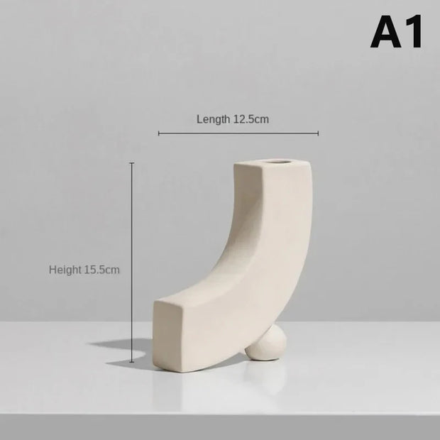 Ceramic Art Vase - Modern Home Decor for Bedroom and Photography Background
