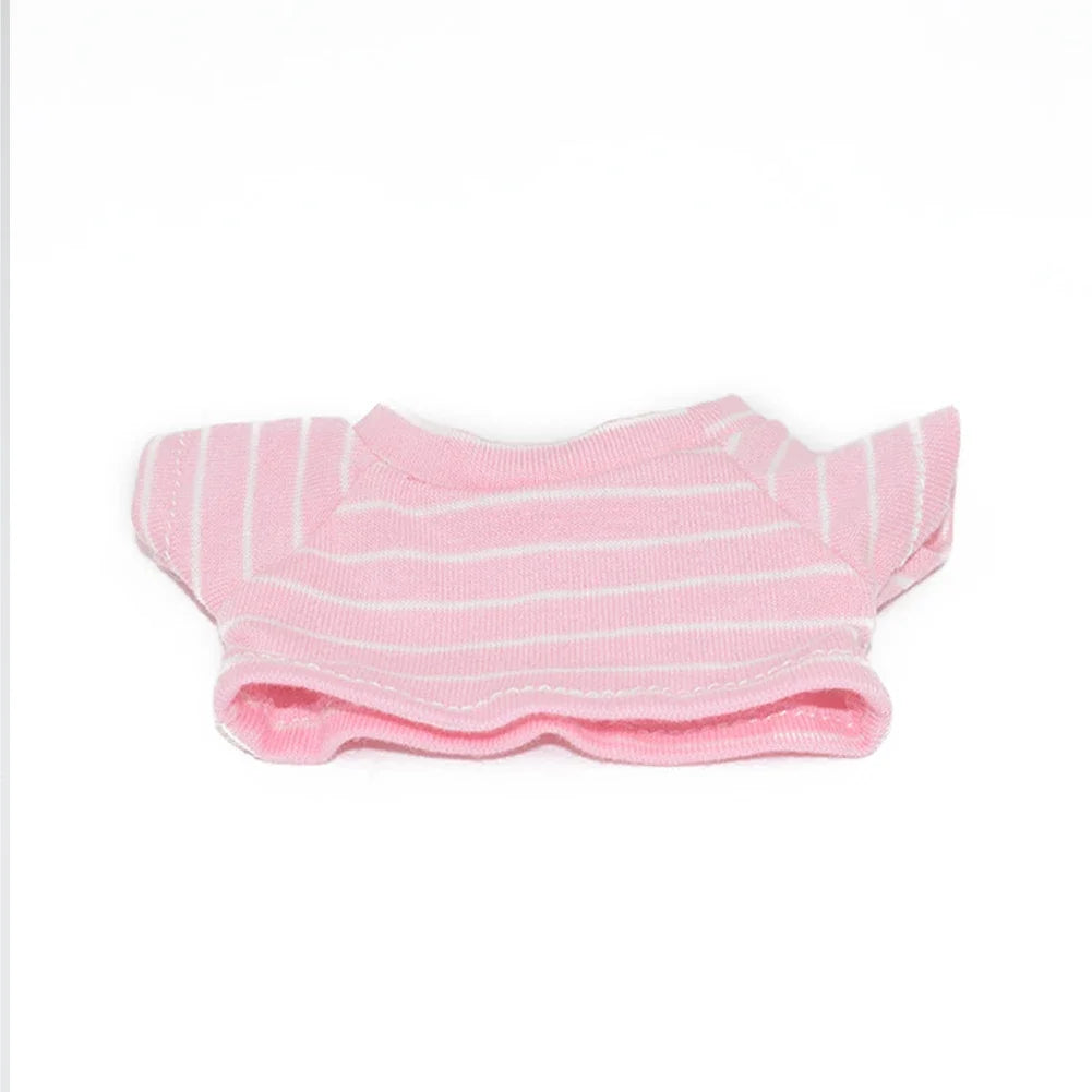 Mini Plush Doll Clothes for Korea Exo Labubu Idol V1 V2 - Overalls, Hat, and T-Shirt Set