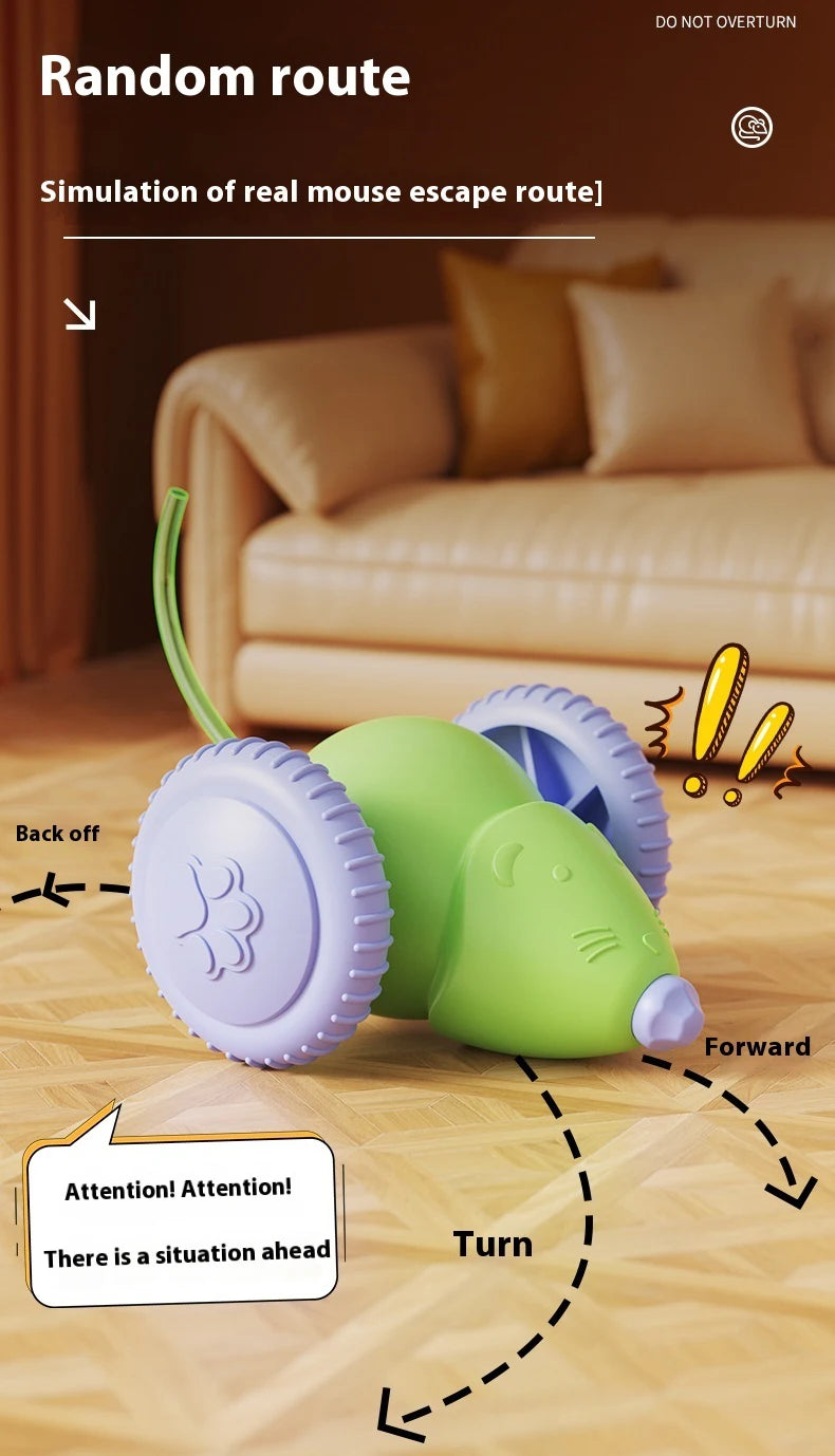 Electric Mouse Car Pet Toy - Rechargeable Automatic Teaser with Intelligent Obstacle Avoidance for Cats