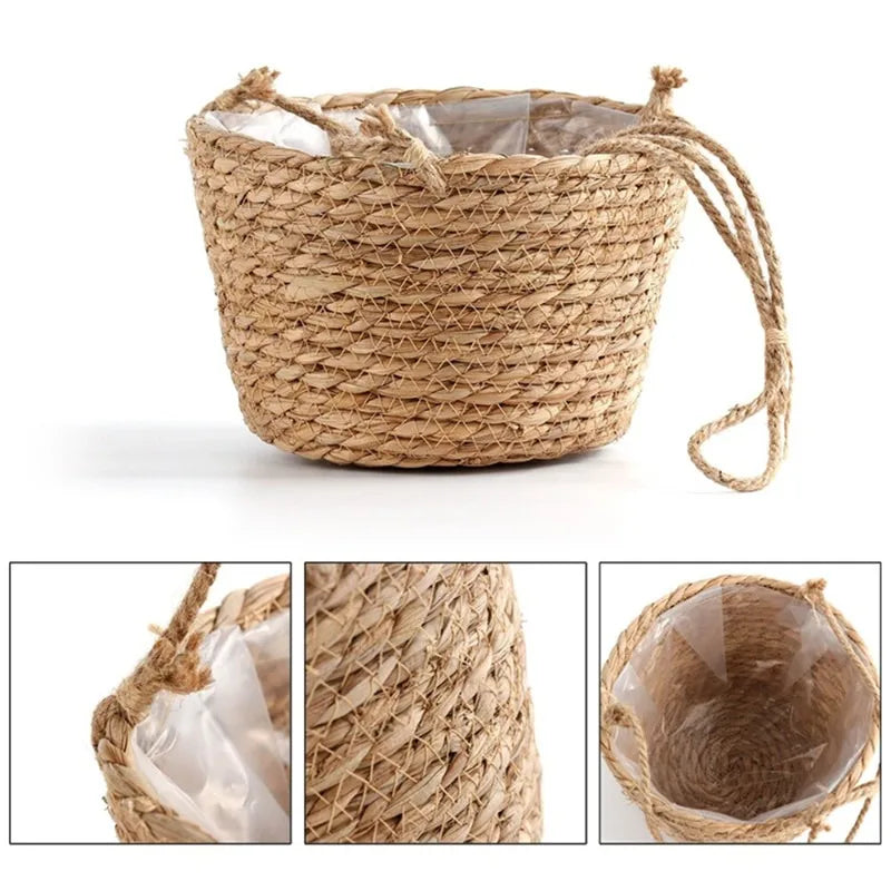 Garden Hanging Planter - Macrame Plant Storage Basket for Indoor and Outdoor Use