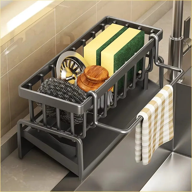 Kitchen Spices Storage with Drainage Rack - Sink Organiser for Home Kitchen