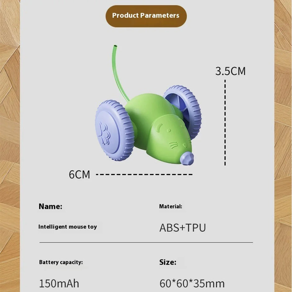 Electric Mouse Car Pet Toy - Rechargeable Automatic Teaser with Intelligent Obstacle Avoidance for Cats