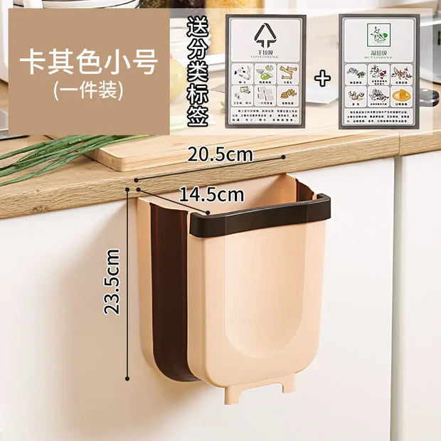 Kitchen Car Trash Can - Folding Garbage Bin for Easy Recycling