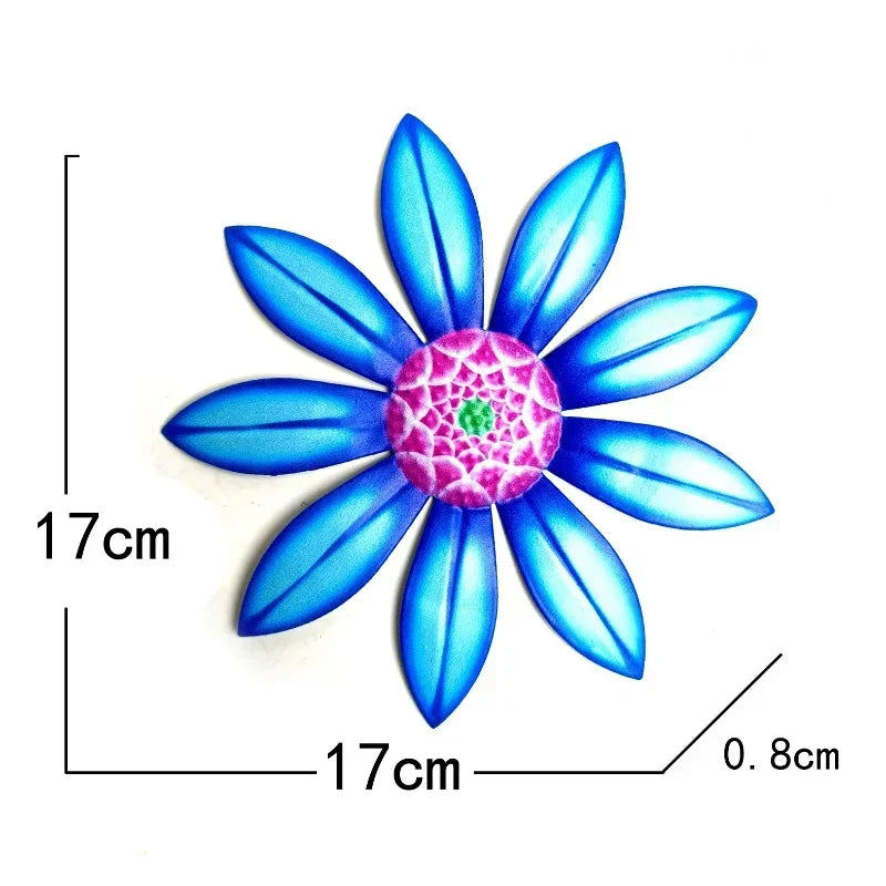 Garden Decoration Metal Flower Wall Decor Art Sculpture Hanging Ornament Aesthetic Home Room Garden Courtyard Decoration Outdoor