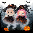 Halloween Pumpkin Dresses with Veil for Labubu Dolls