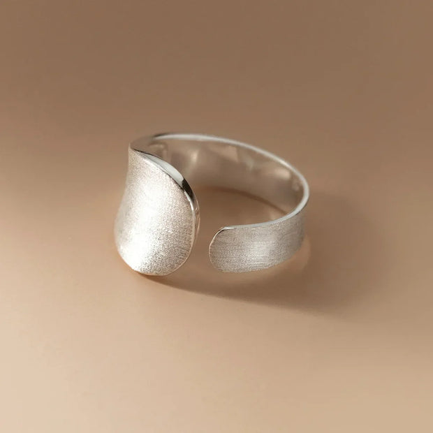 Sterling Silver Matte Finish Adjustable Rings Luxury