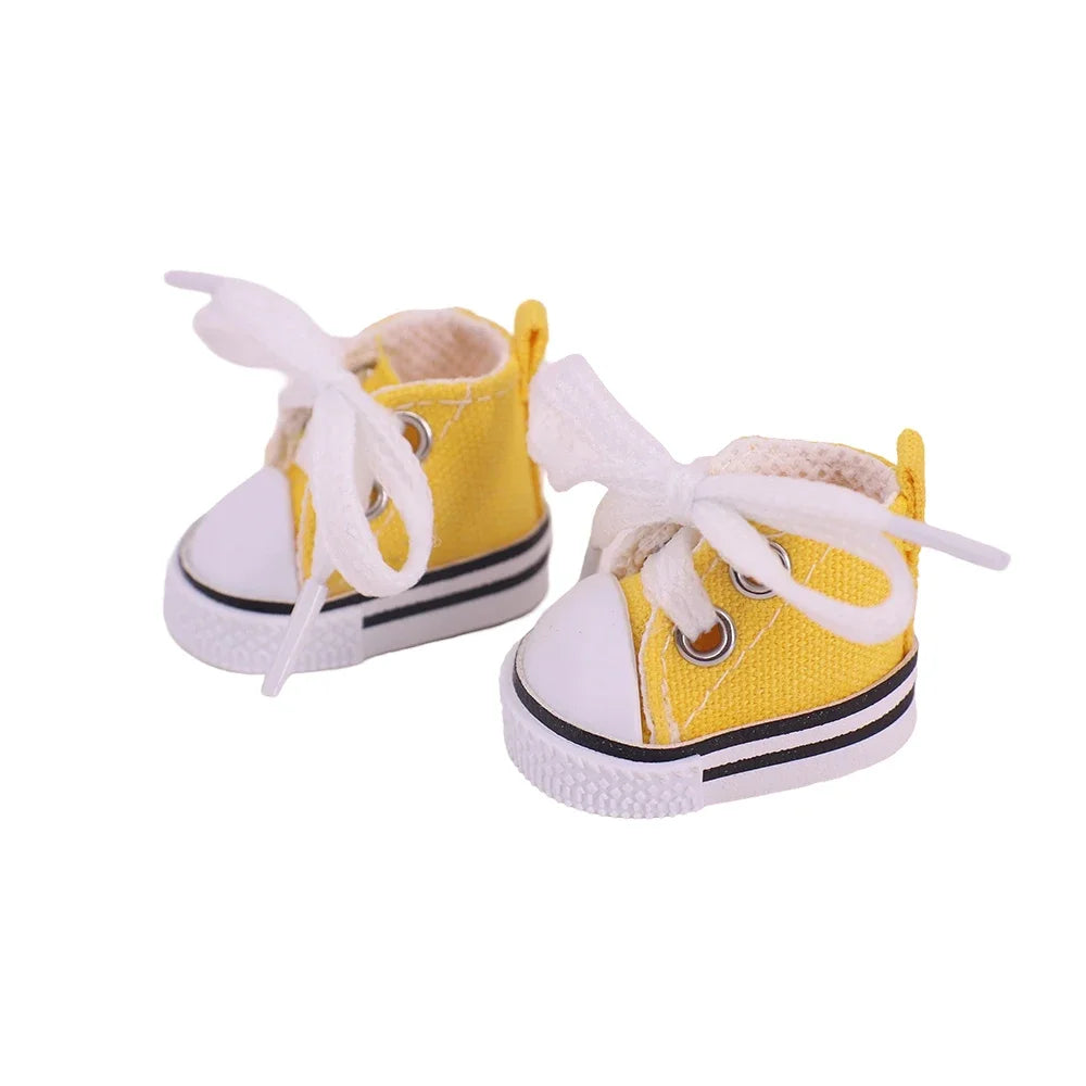 Doll Shoes - 3.8cm Canvas Shoes for 17cm Labubu Doll Accessories