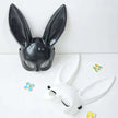 Black and White Rabbit Mask - Long Ears Bunny Mask for Halloween Decorations
