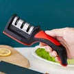 Kitchen 3 Segment Knife Sharpener Household Multi-Functional Hand-Held 3 Purpose Black Sharpening Stone Kitchen Knives Gadget