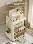 Kitchen Bowl Rack - Tableware Box with Lid and Dish Drain Rack