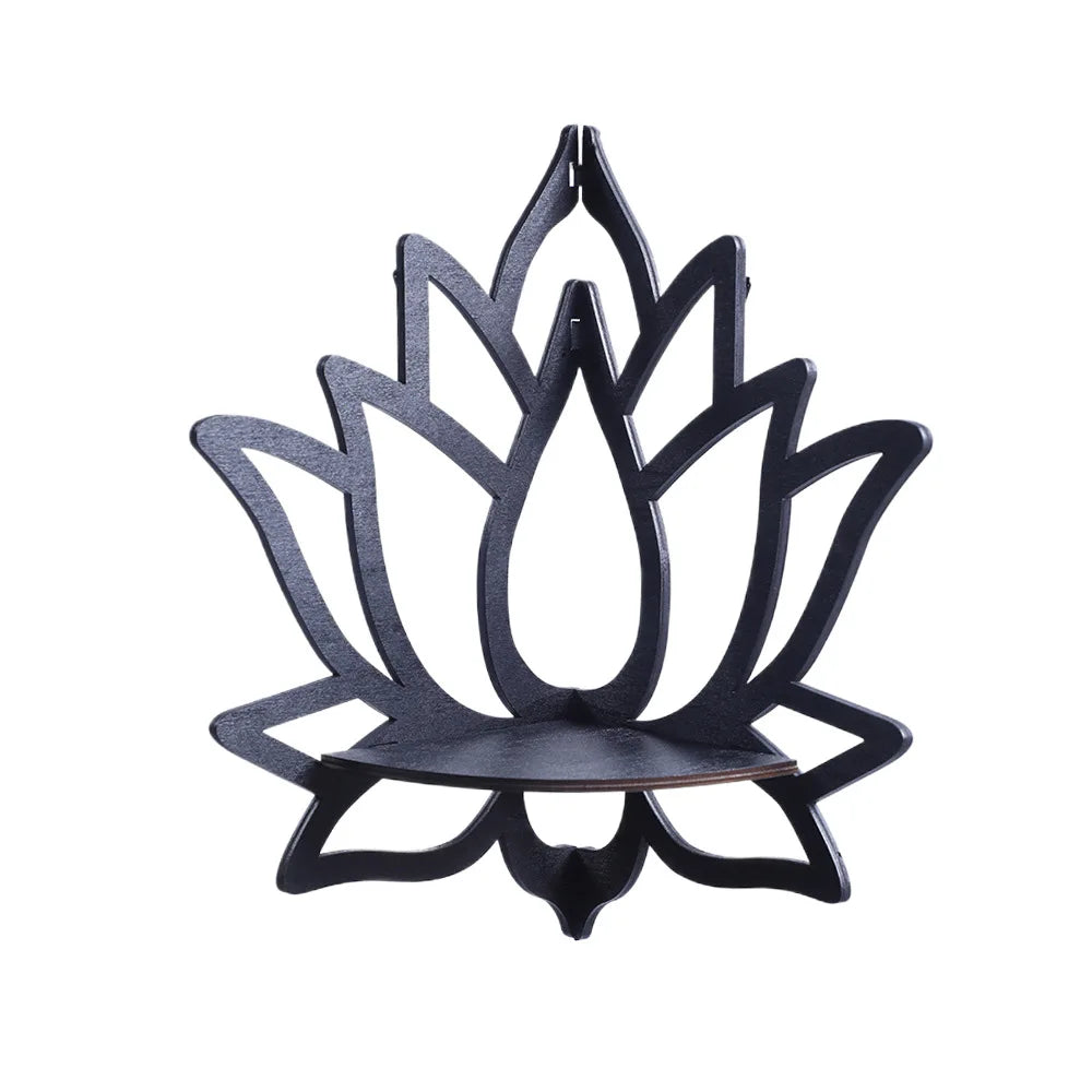 Lotus Floating Wall Shelf Crystal Shelf Display Home Wood Decor Aesthetic Room Decoration Modern Home Decoration Shelf