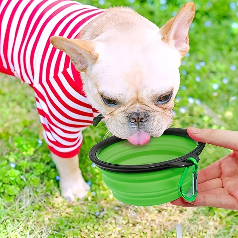Portable Pet Food Bowl - Durable Silicone Collapsible Bowl for Dogs and Cats