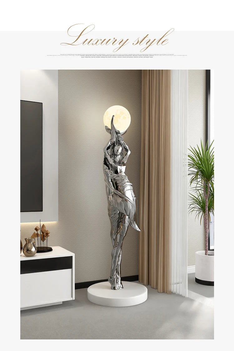 Abstract Girl Statue - Artistic Resin Sculpture for Home Decor