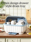 Kitchen Drain Cabinet - Lid Bowl Box and Tableware Storage Rack