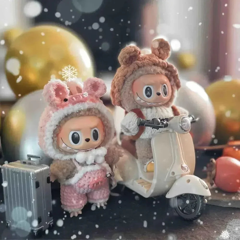 Mini Electric Motorcycle Toy for Labubu Dolls