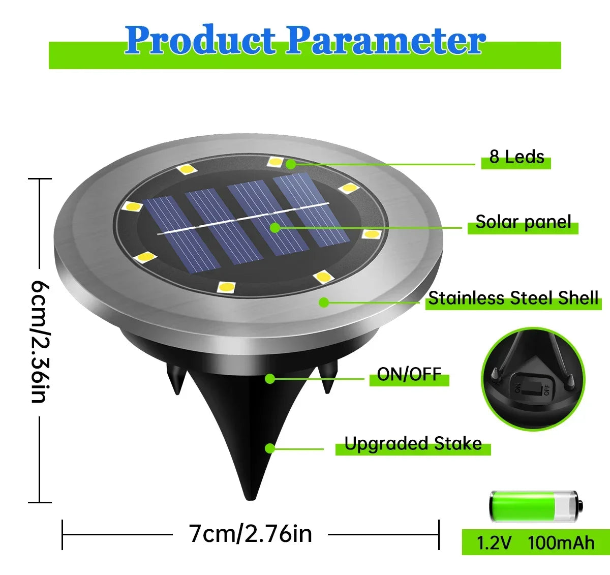Garden Lights Outdoor Bright in-Ground Lights Landscape Lighting for Patio Pathway Lawn Solar Ground Lights LED Waterproof Solar