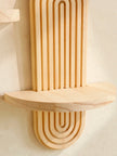 Wooden Wall Mounted Storage Rack Boho Style Display Shelves Modern Home Decor for Living Room, Bathroom Decoration