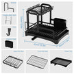Kitchen Dish Storage Rack Multifunctional Countertop Organizer with Drainer for Bowls and Utensils Space Saving Home Essentials