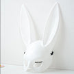 Black and White Rabbit Mask - Long Ears Bunny Mask for Halloween Decorations