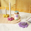Flower Shape Candlestick - Handmade Coaster with Non-Slip Mat for Home Decor
