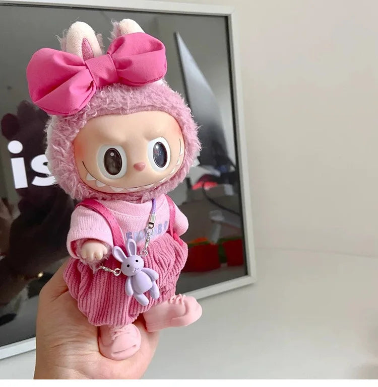 17cm Labubu Clothing Set - Macaron Cute Clothing and DIY Hair Accessories