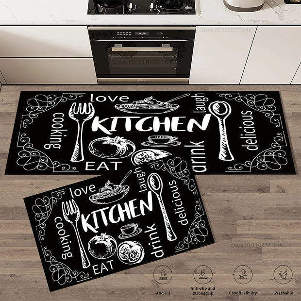 Kitchen Cutlery Mat - Washable Stain-Resistant Foot Mat Carpet