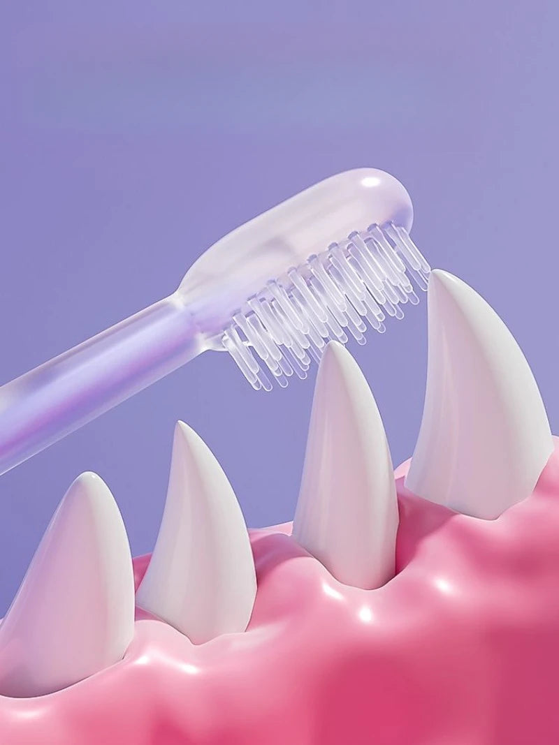 Pet Silicone Toothbrush and Toothpaste Set - Teeth Cleaning for Cats and Dogs