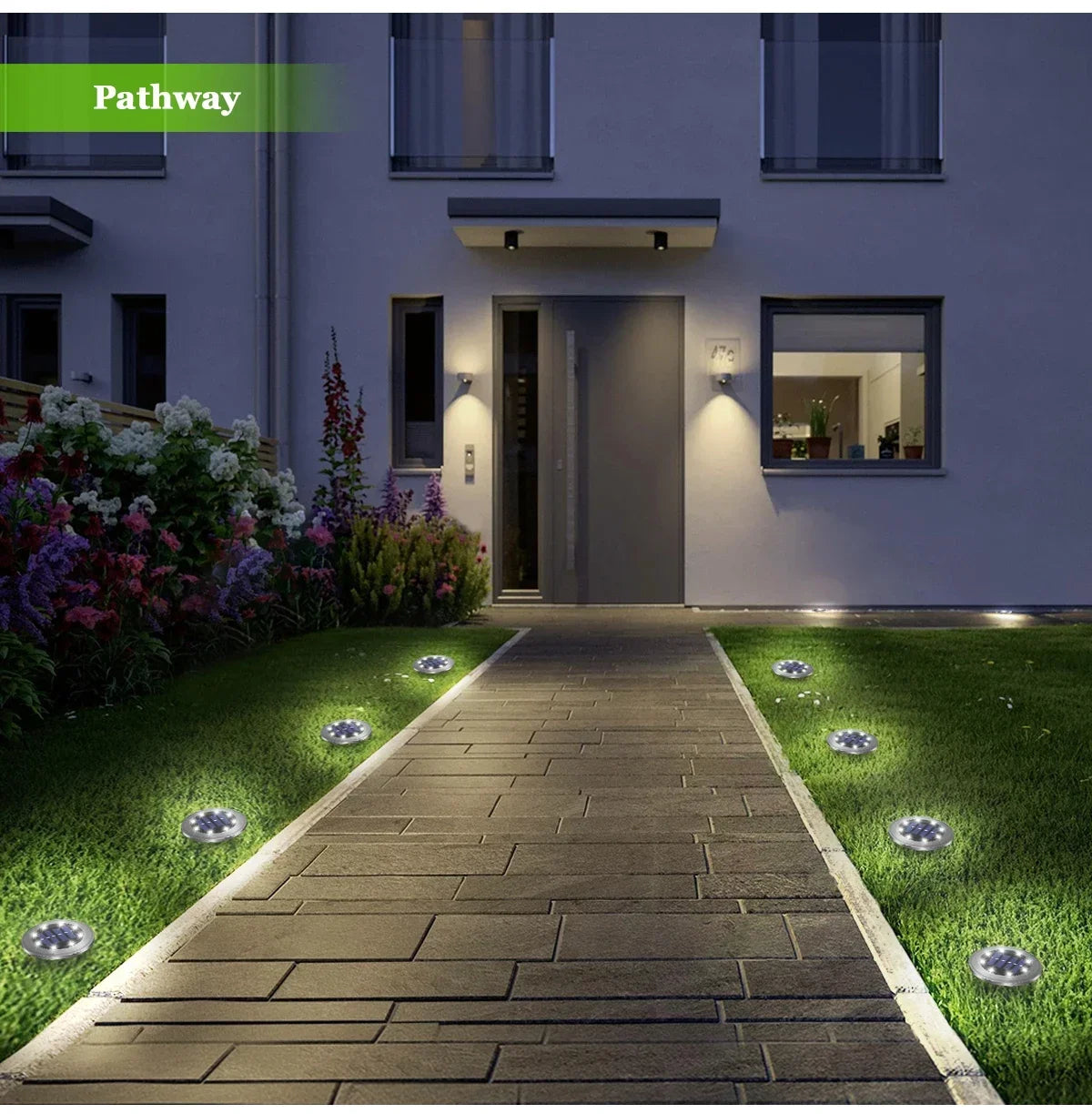 Garden Lights Outdoor Bright in-Ground Lights Landscape Lighting for Patio Pathway Lawn Solar Ground Lights LED Waterproof Solar