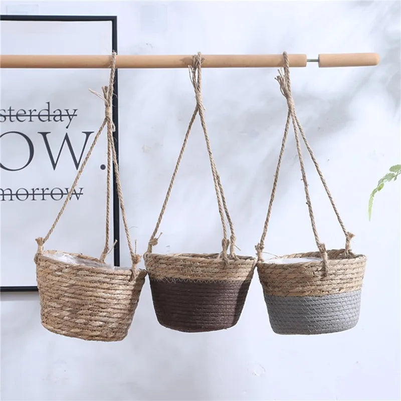 Garden Hanging Planter - Macrame Plant Storage Basket for Indoor and Outdoor Use