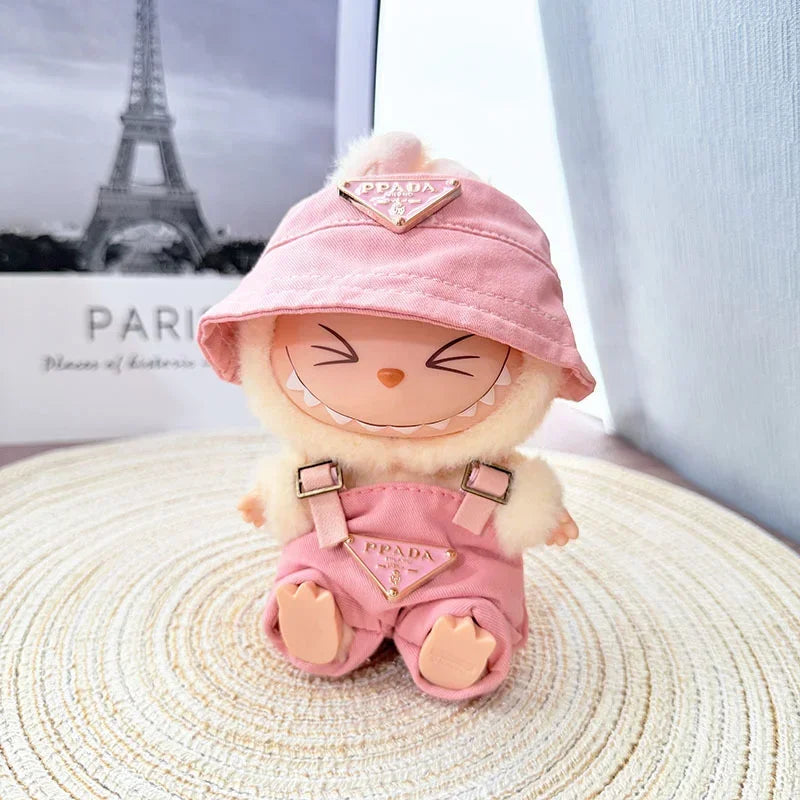 17cm Mini Labubu Doll Clothes - Outfit, Hat, Bag, and Shoes Accessories