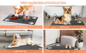 Pet Feeding Mat - Absorbent for Food and Water Bowl with Waterproof Rubber