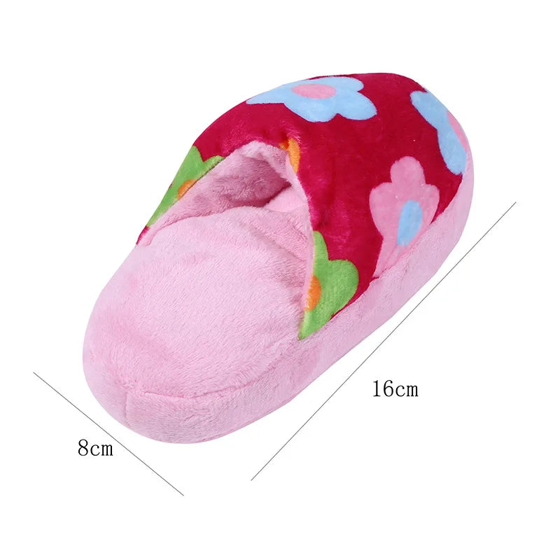 Pet Toys Squeaker Plush Slipper Shaped Puppy Dog Sound Chew Play Toys for Dog Cats Funny Dog Products Outdoor Training Toy