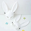 Black and White Rabbit Mask - Long Ears Bunny Mask for Halloween Decorations