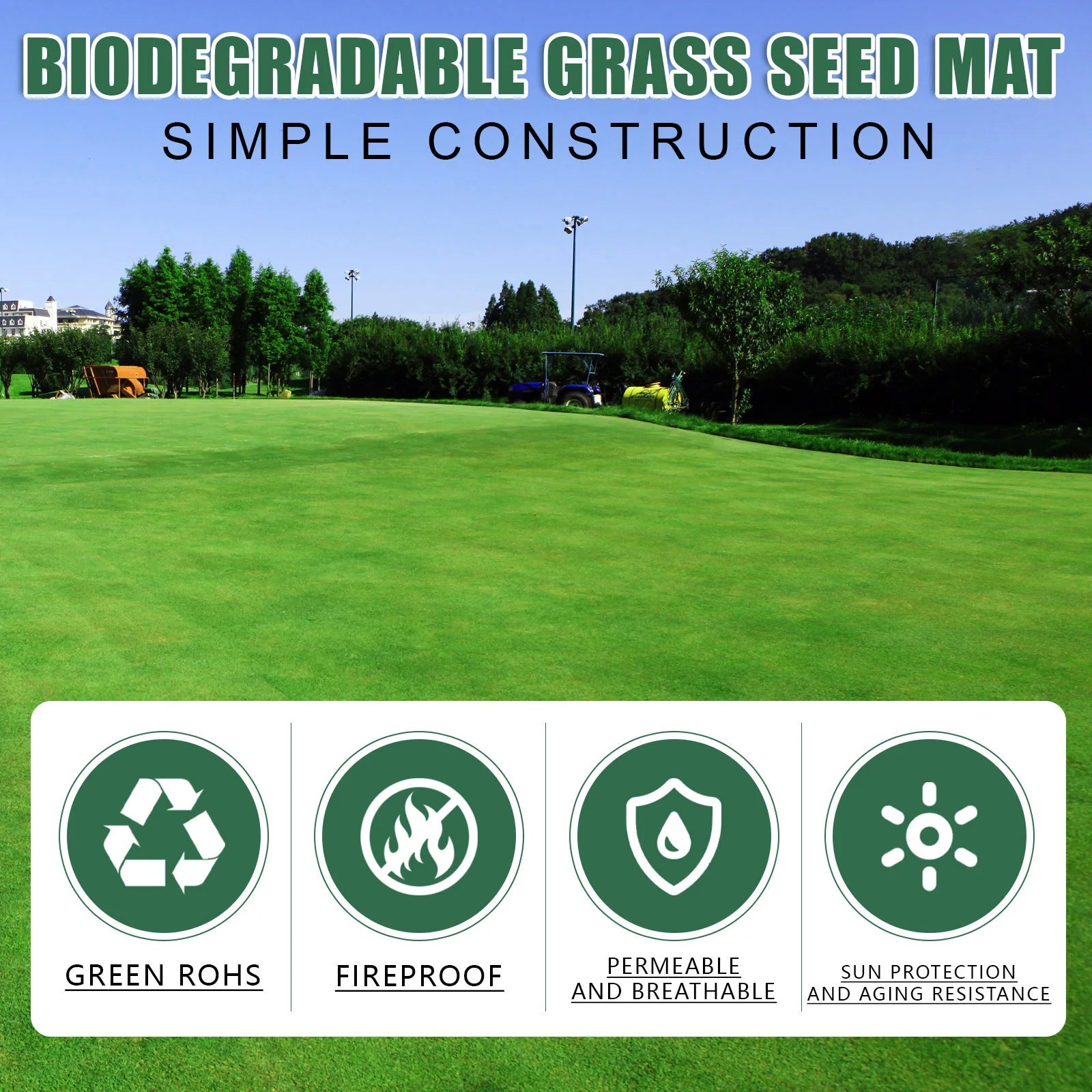 Horticulture Blanket - Biodegradable Garden Seed Mat for Plants and Grass