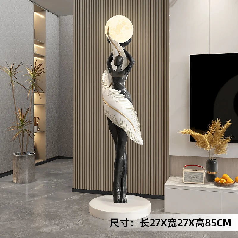 Abstract Girl Statue - Artistic Resin Sculpture for Home Decor