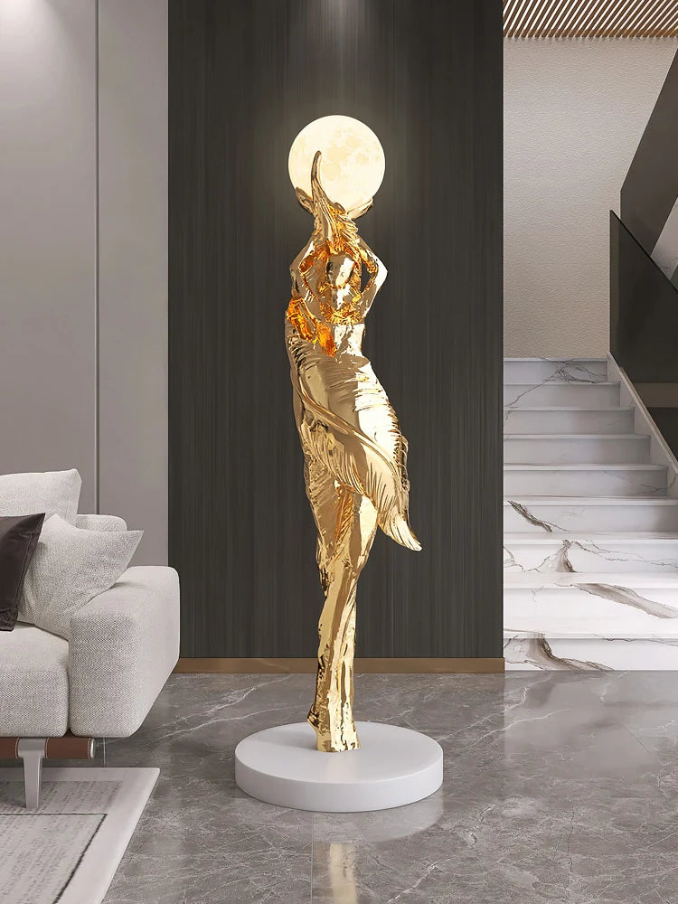 Abstract Girl Statue - Artistic Resin Sculpture for Home Decor