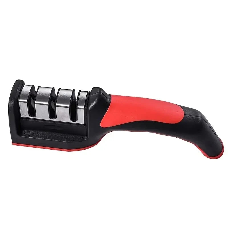 Kitchen 3 Segment Knife Sharpener Household Multi-Functional Hand-Held 3 Purpose Black Sharpening Stone Kitchen Knives Gadget