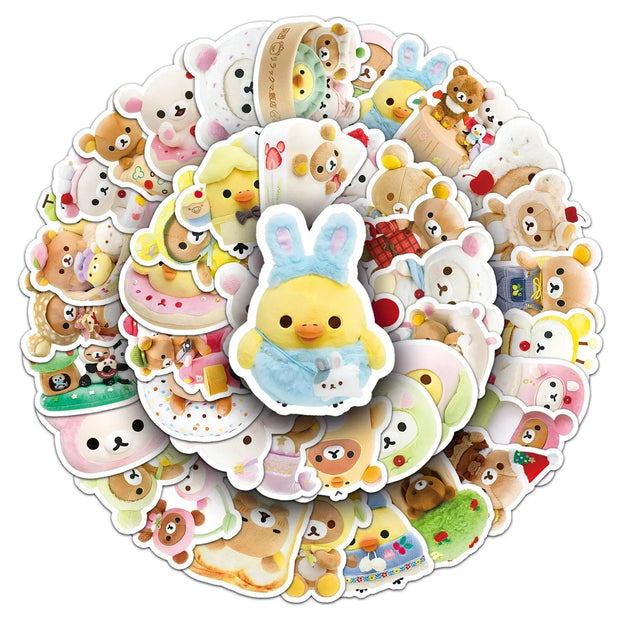 Rilakkuma Kawaii Stickers Anime Relaxed Bear DIY Art Supplies