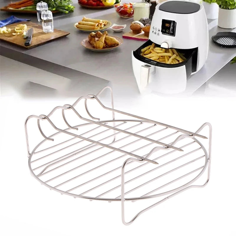 Stainless Steel Grill Baking Pan - BBQ Kitchen Tools for Air Fryers