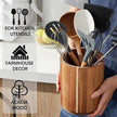 Kitchen Counter Cutlery Box - Wooden Circular Storage for Cooking Tools