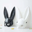 Black and White Rabbit Mask - Long Ears Bunny Mask for Halloween Decorations